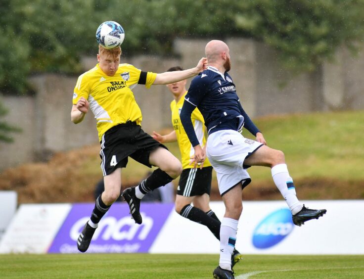 David Wilson in action for Peterhead against Dundee