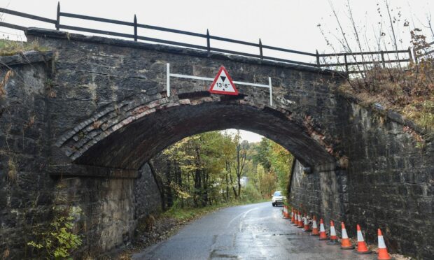 Parkmore Bridge near Dufftown is currently closed for "essential" works. Picture by Jason Hedges.