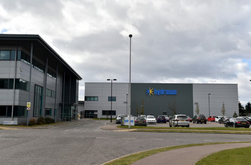 Hydrasun headquarters building at Gateway Business Park on Moss Road in Aberdeen.