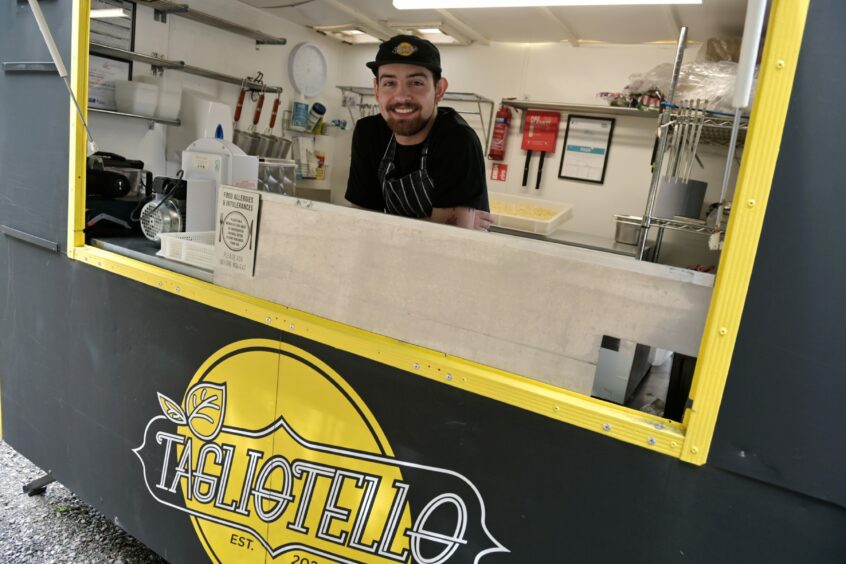 Inverness street food truck serving pasta, Otello Calvert.