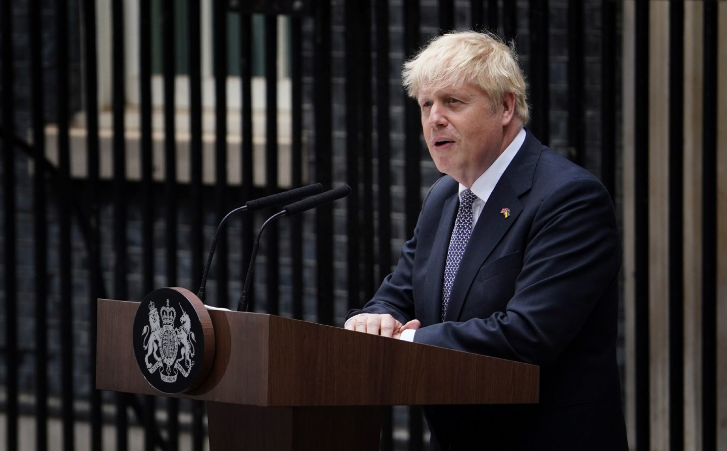 Prime Minister Boris Johnson  resigning as Conservative Party leader. Photo: Gareth Fuller/PA Wire