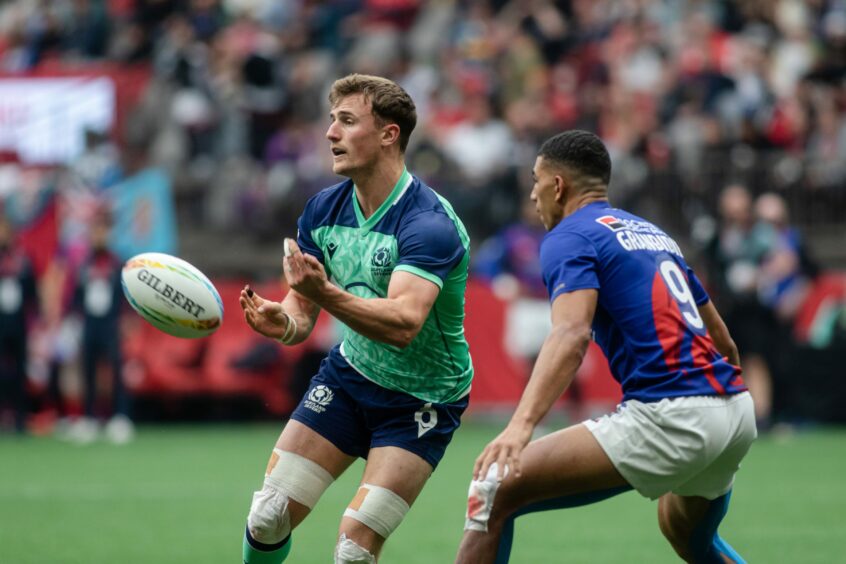 Paddy Kelly in action for Scotland at the Vancouver Rugby Sevens. Photo by Phamai Techaphan/Shutterstock (12904676e)