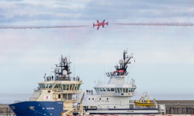 The Red Arrows at last year's Peterhead Scottish Week. Image: Scott Baxter/DC Thomson.