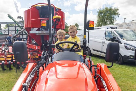 Turriff Show Day 1. Pictured is Leo and Bobby Birnie, 2 and 4. Picture by Scott Baxter