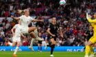 England's Beth Mead scores her side's first goal of the Euros - a winner against Austria. Image: PA