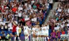 A packed out Brighton & Hove Community Stadium celebrates Ellen White's goal for England at the Euros. (Gareth Fuller/PA Wire)