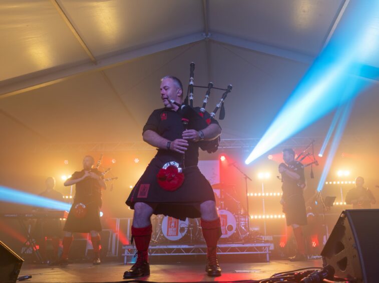 Red Hot Chilli Pipers finish off the evenings entertainment. Picture by Jasperimage.