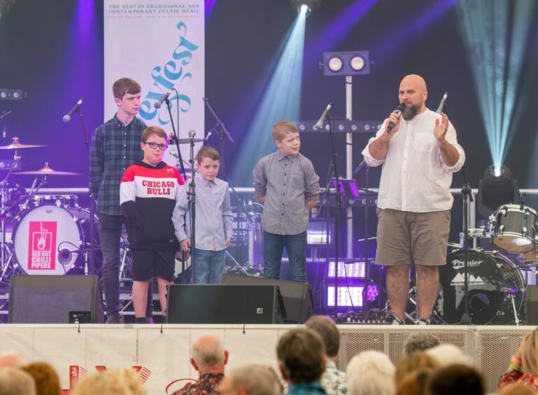 The grandsons of the event's founder took to the stage. Picture by Jasperimage