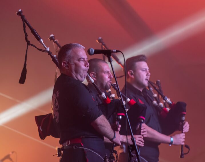 Red Hot Chilli Pipers finish off the evenings entertainment. Pictures by Jasperimage.