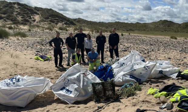 Teams collected around four tonnes from Rattray Head. Supplied by SSEN.