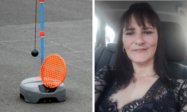 Sharon Geddes used a swing ball set to strike her neighbour's window