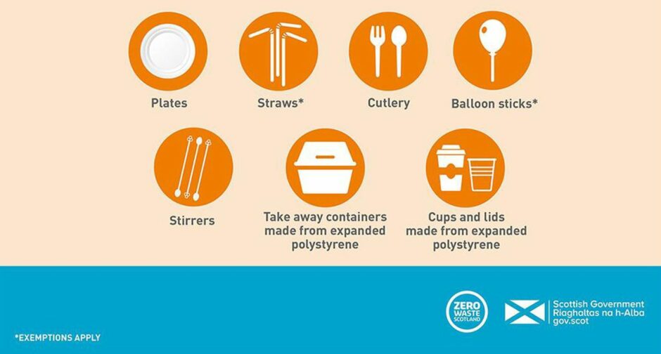 Single use items banned in Scotland