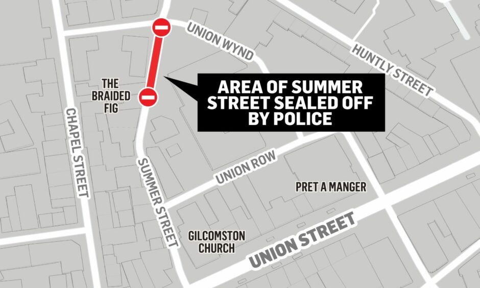 Map showing location of Summer Street attack. 