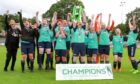 Buckie Ladies lift the Highlands and Islands League Cup after beating Sutherland. (Photo by Donald Cameron/SportPix)