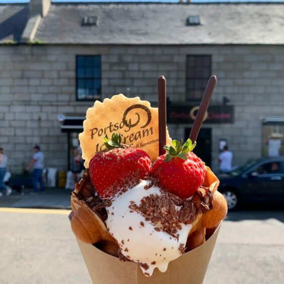 Portsoy ice cream cone as a sweet treat for summer
