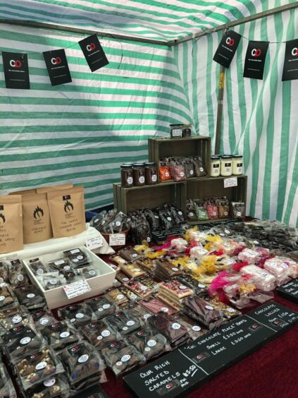 The Chocolate Place's stall at the Inverness Farmers' Market.