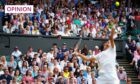 A lone spectator at Wimbledon wears a face mask among a bustling crowd (Photo: Javier Garcia/Shutterstock)