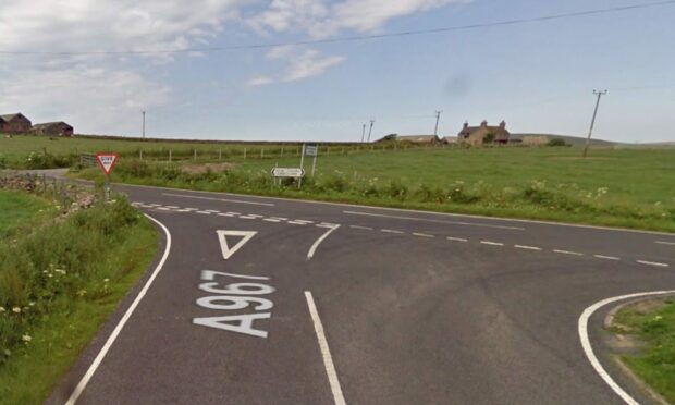 A967 junction at Twatt Kirk on Orkney