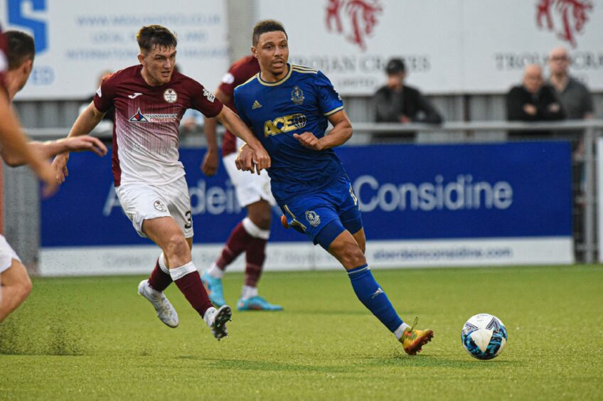 Cove Rangers forward Leighton McIntosh in action against Kelty Hearts