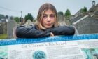 11-year-old Maddie Muir at St Ciaran's Kirkyard where she found human bones lying around, apparently unearthed by burrowing animals.  Picture by Wullie Marr / DC Thomson.