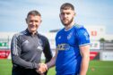 Jim McIntyre with new Cove Rangers signing Gerry McDonagh