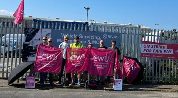 Striking workers in Inverness. Supplied by Robert Woolley.