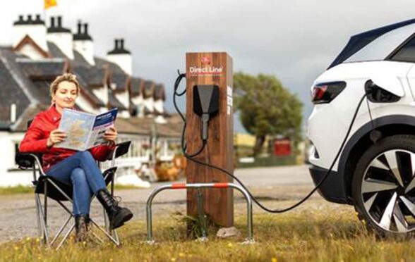 Direct Line insurance is investing in remote charging points across the UK, including one at Garve. Supplied by Direct Line.