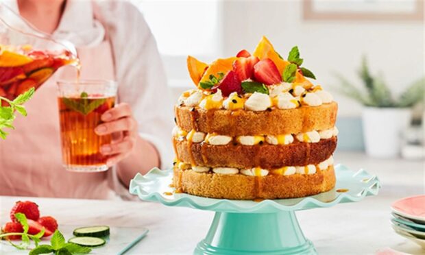To go with story by Brian Stormont. Sweet treats recipes for menu, July 16 Picture shows; Gluten free scones and Pimms cake. Dr Oetker. Supplied by Dr Oetker Date; Unknown
