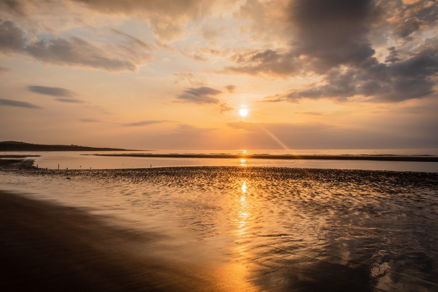 Sunrise at St Cryus beach, Aberdeenshire.