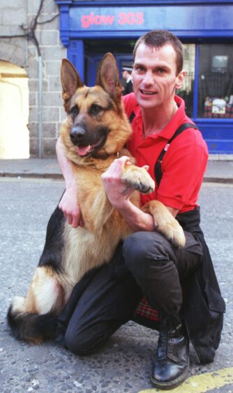 Dod Copland pictured with a rescue dog from a charity he was supporting.