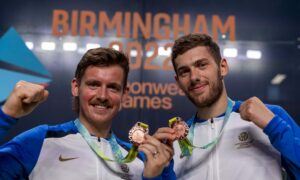 Greg Lobban and Rory Stewart, Commonwealth Games bronze-medalists. Photo by Jeff Holmes/JSHPIX/Shutterstock (13077340d)