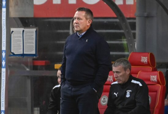 Inverness head coach Billy Dodds watched on from the sidelines at Firhill.