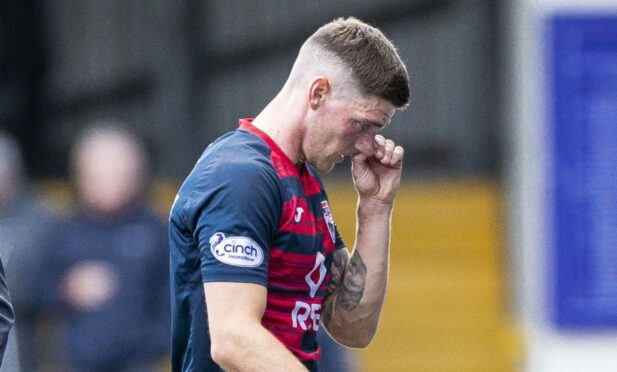 Ross Callachan was sent off for Ross County against Kilmarnock.
