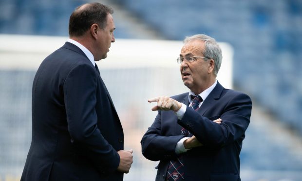Malky Mackay with Ross County chairman Roy MacGregor. Image: SNS