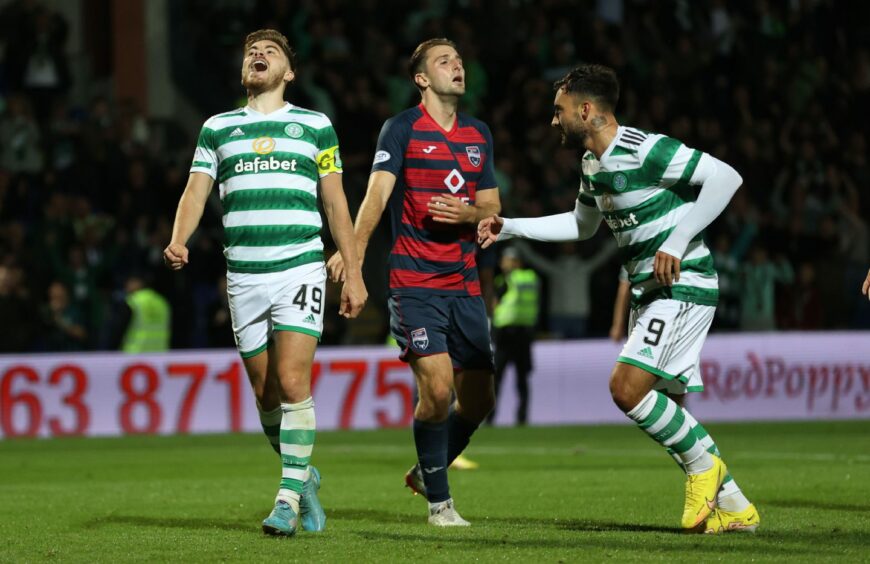 Celtic's James Forrest celebrates after making it 4-1 against Ross County in their League Cup game at the Global Energy Stadium last season.