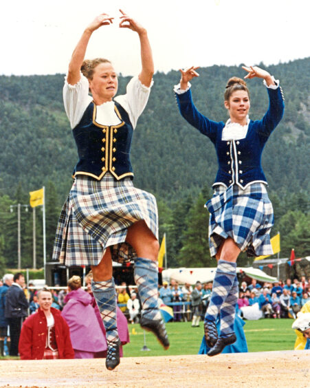 Two women Highland dancing