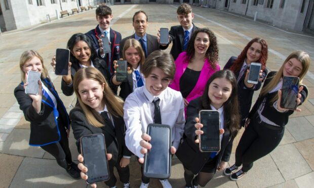 Pupils from Aberdeen Grammar School, St Machar Academy and Oldmachar Academy celebrate their exam results.