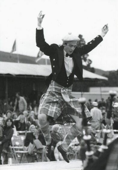 1982 -16-year-old Nethybridge dancer James Thomson performs the sword dance