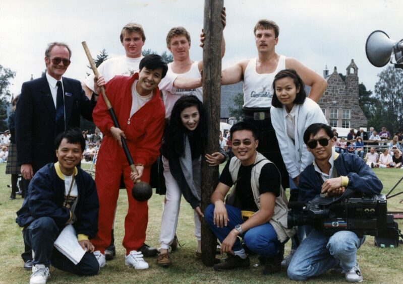 A camera crew from Hong Kong captured all the action for broadcast prime time TV. The makers of a top Hong Kong travel show, Scenic Journeys, spent six days in Scotland making their fourth series in 1991.