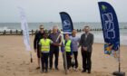 Representatives and pupils took part in the session at Aberdeen Beach on Thursday, including David Rodger from AREG, Andy Williamson from Opito and Bryan Snelling from Aberdeen Science Centre. Picture supplied by Gus  Rodger