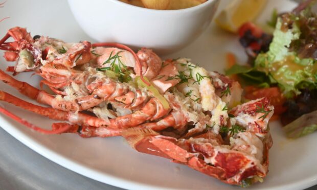 The eye-catching half lobster dish.