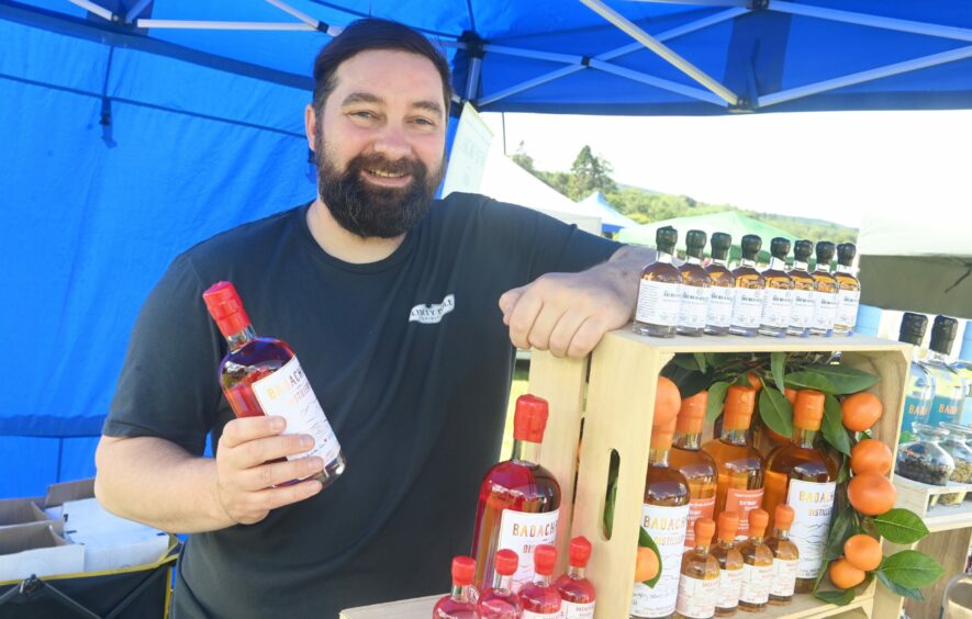 Mike Fraser with his products at the market