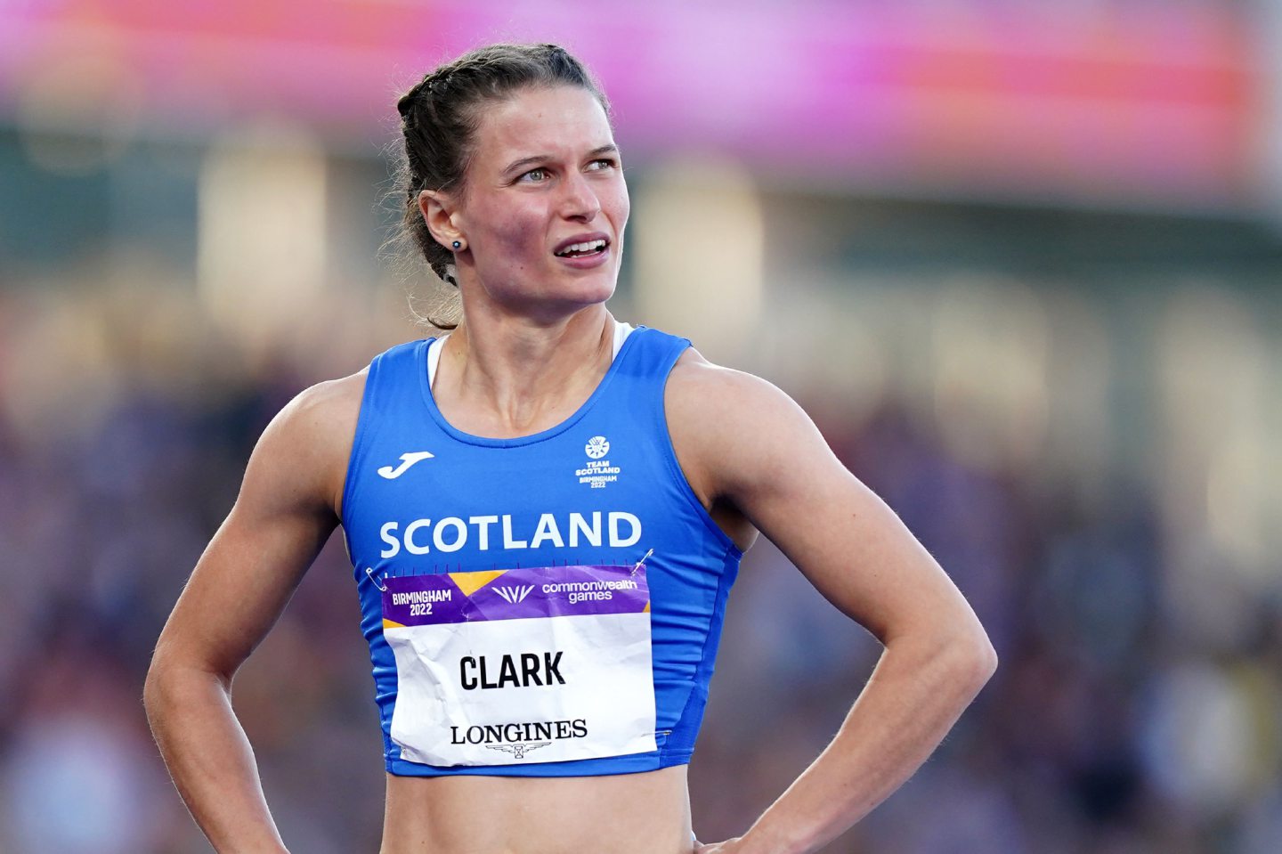 Zoey Clark after her 400m semi-final at the Commonwealth Games. Photo by Mike Egerton/PA Wire