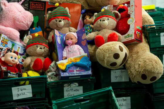 Some toys donated by businesses and members of public for needy children.
(c) Wullie Marr Photography