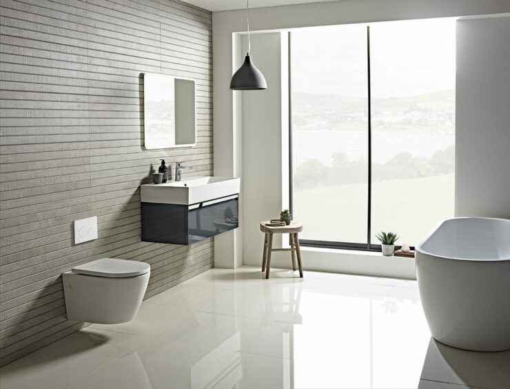 modern bathroom fixtures like taps, sinks, toilets and tubs can help save money