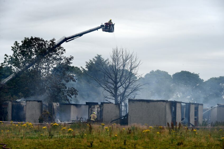 Scottish Fire and Rescue Service battle a fire at Cordyce School back in August 2020. Image: Kenny Elrick/DC Thomson