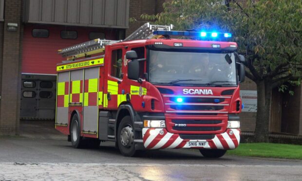 Three fire crews in Inverness were called to the scene of a fire. Image: SFRS.