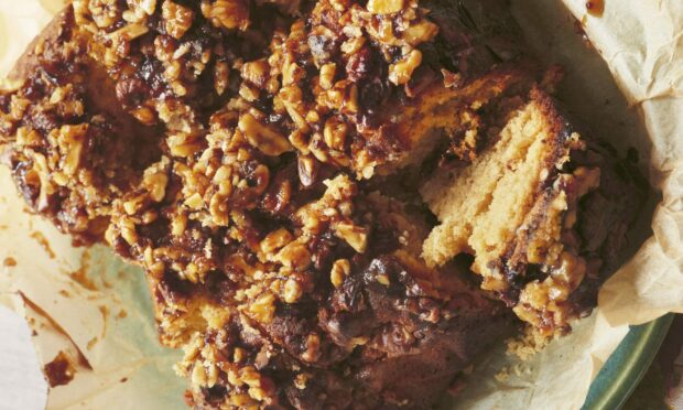 Brown butter, miso and walnut cake.