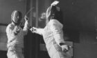 1966 - Kenneth MacRae (left) and Margo Sinclair (right) fencing at Aberdeen University.