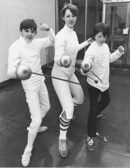 1983 - Nairn Academy pupils, from left, Christopher Brown, Gillian Stewart and Bobby Robinson, fought their way into the Scottish schools fencing squad